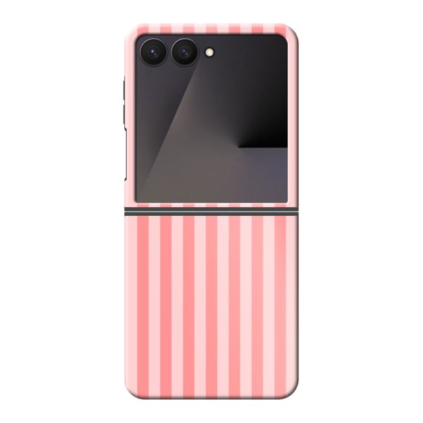 Coque Samsung Galaxy Z Flip7 ultra-résistante à rayures corail et rose