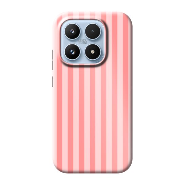Coque Xiaomi 17 ultra-résistante à rayures corail et rose