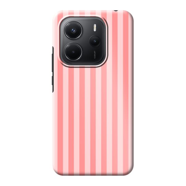 Coque Xiaomi Redmi Note 14 5G ultra-résistante à rayures corail et rose