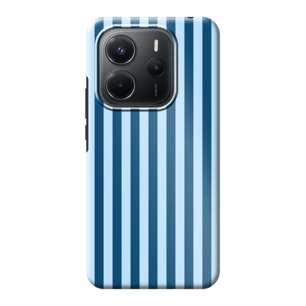 Coque Xiaomi Redmi Note 14 5G ultra-résistante à rayures bleues