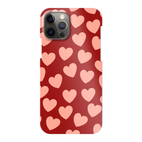 Coque hard case iPhone 12 entièrement imprimée aux Petits Cœurs Légers