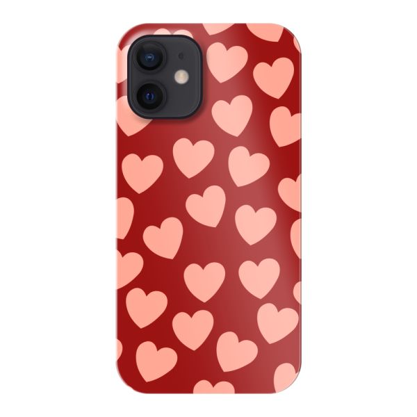 Coque hard case iPhone 12 mini entièrement imprimée aux Petits Cœurs Légers