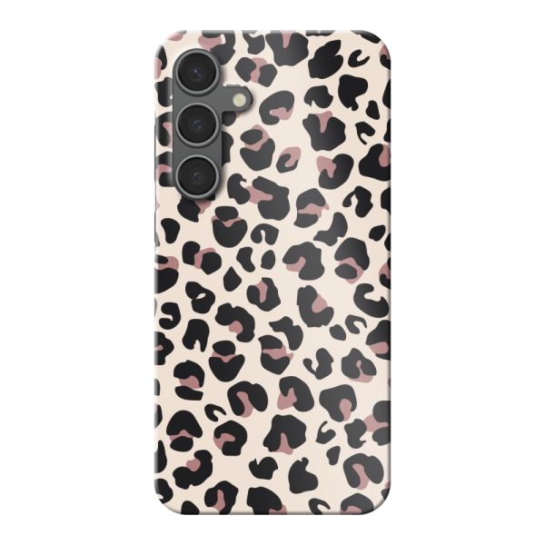 Coque hard case Samsung Galaxy S24 Plus entièrement imprimée avec imprimé panthère – Imprimé léopard beige rose brillant