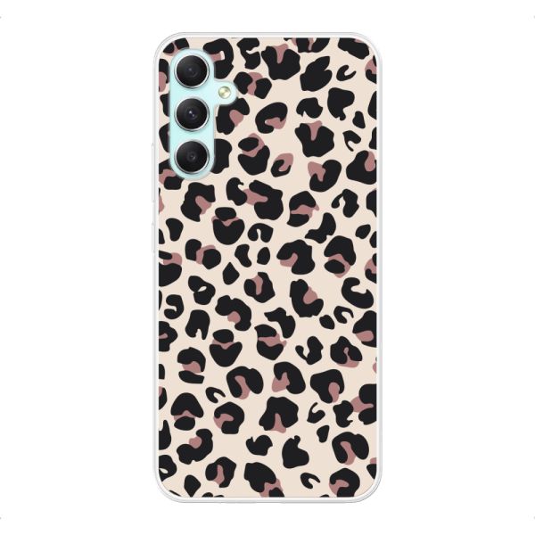 Coque Samsung Galaxy A34 flexible transparente avec imprimé panthère – léopard beige