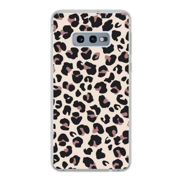 Transparant flexibel Samsung Galaxy S10e hoesje met Panter Print - Beige Luipaardprint