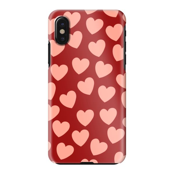 Coque hard case iPhone X entièrement imprimée aux Petits Cœurs Légers