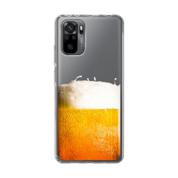 Transparant flexibel Xiaomi Redmi Note 10 Pro hoesje met Vers Getapt Biertje - Bierprint