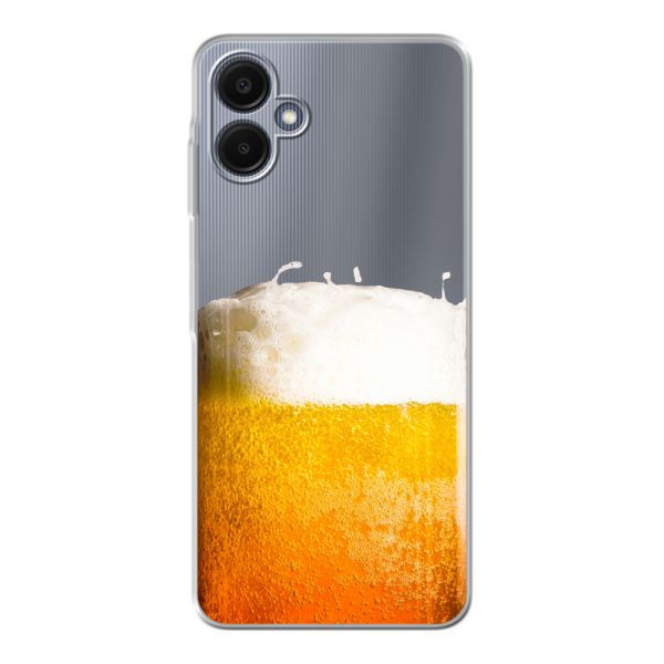 Transparant flexibel Samsung Galaxy A06 hoesje met Vers Getapt Biertje - Bierprint