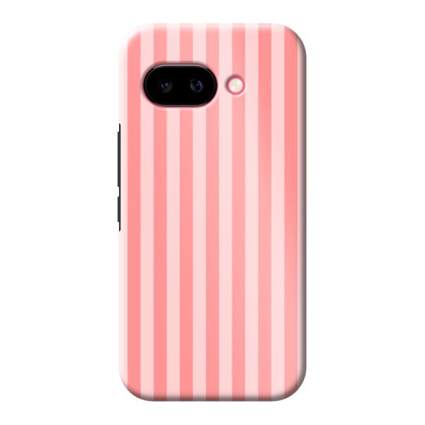 Coque Google Pixel 9A ultra-résistante à rayures corail et rose