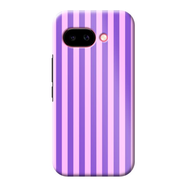 Coque Google Pixel 9A ultra-résistante à rayures pastel violet-rose