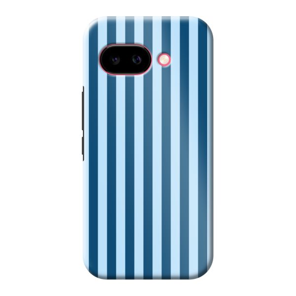 Coque Google Pixel 9A ultra-résistante à rayures bleues