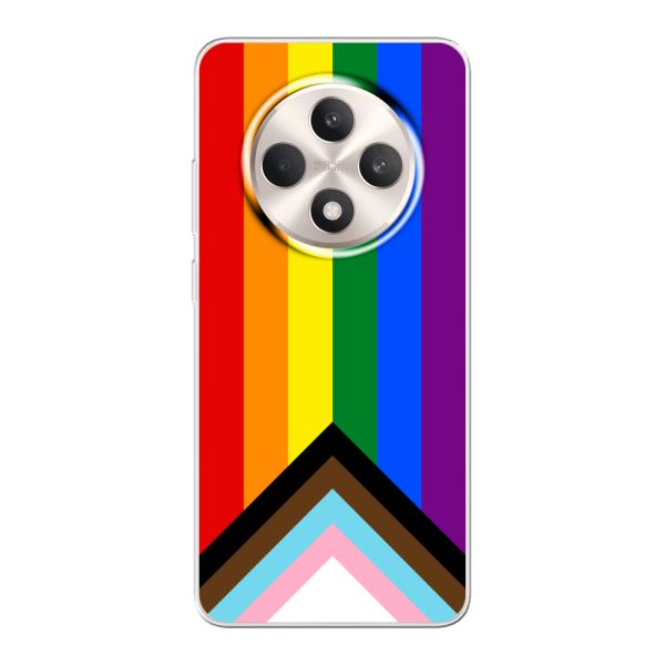Coque Oppo Reno12 F flexible transparente avec Drapeau arc-en-ciel - Drapeau Progress Pride