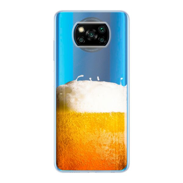 Transparant flexibel Xiaomi Poco X3 Pro hoesje met Vers Getapt Biertje - Bierprint