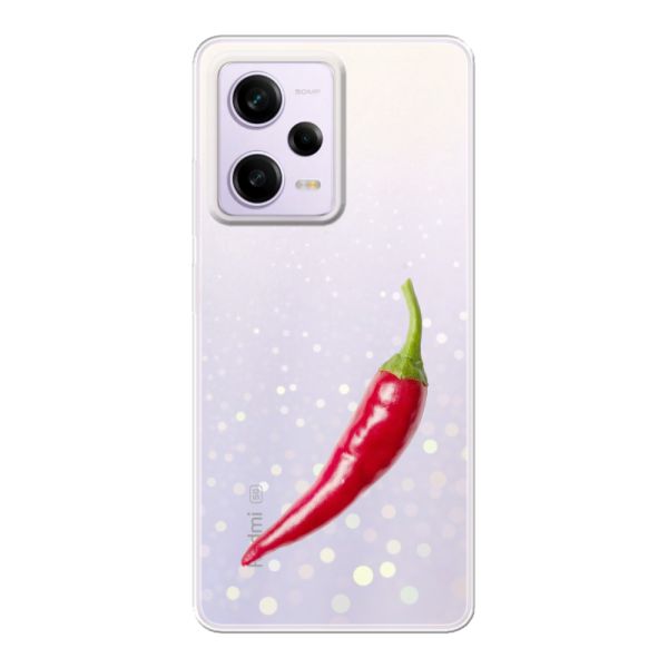 Transparente flexible Xiaomi Redmi Note 12 Hülle mit roter Chili - Scharfes Design