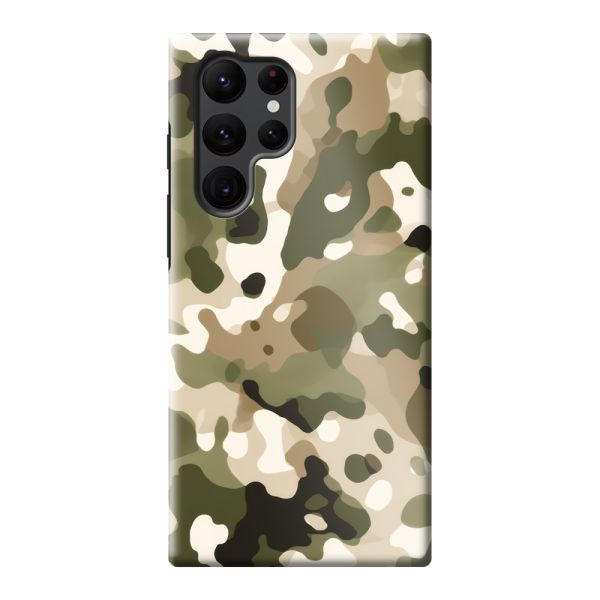 Extra sterk Samsung Galaxy S22 Ultra hoesje met Camouflage Print - Legerprint