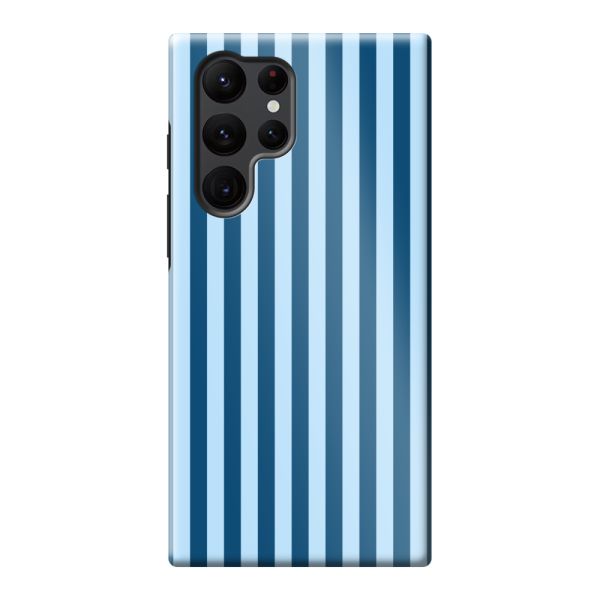 Extra sterk Samsung Galaxy S22 Ultra hoesje met blauwe strepen