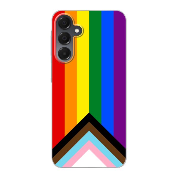 Coque Samsung Galaxy A16 flexible transparente avec Drapeau arc-en-ciel - Drapeau Progress Pride