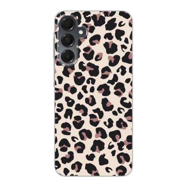 Coque Samsung Galaxy A16 flexible transparente avec imprimé panthère – léopard beige