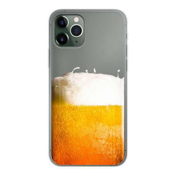 Transparant flexibel iPhone 11 Pro hoesje met Vers Getapt Biertje - Bierprint