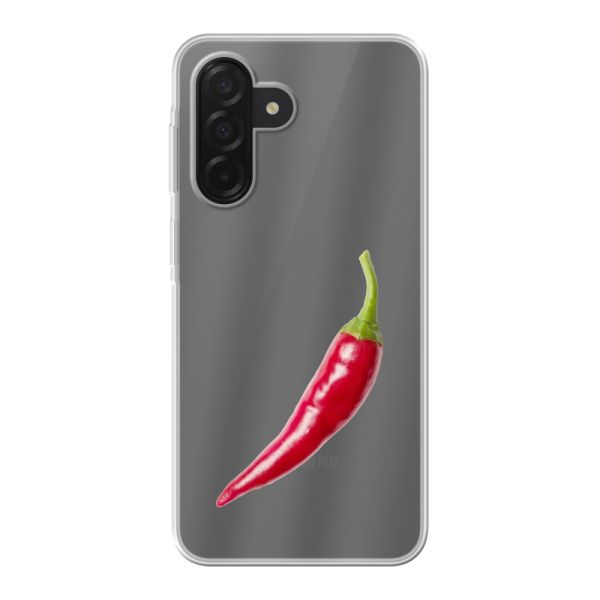 Transparant flexibel Samsung Galaxy A26 hoesje met Rode Peper - Pittig Design