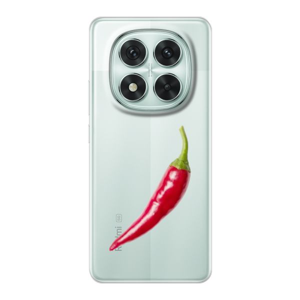 Coque Xiaomi Poco X7 flexible transparente avec piment rouge - Design épicé