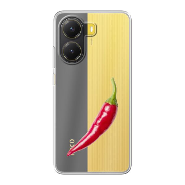 Coque Xiaomi Redmi Turbo 4 flexible transparente avec piment rouge - Design épicé