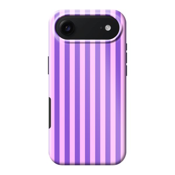 Besonders robuste iPhone Air Hülle mit lila-rosa Pastellstreifen