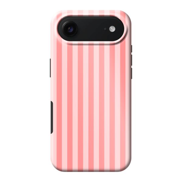 Besonders robuste iPhone Air Hülle mit korallen-rosa Streifen