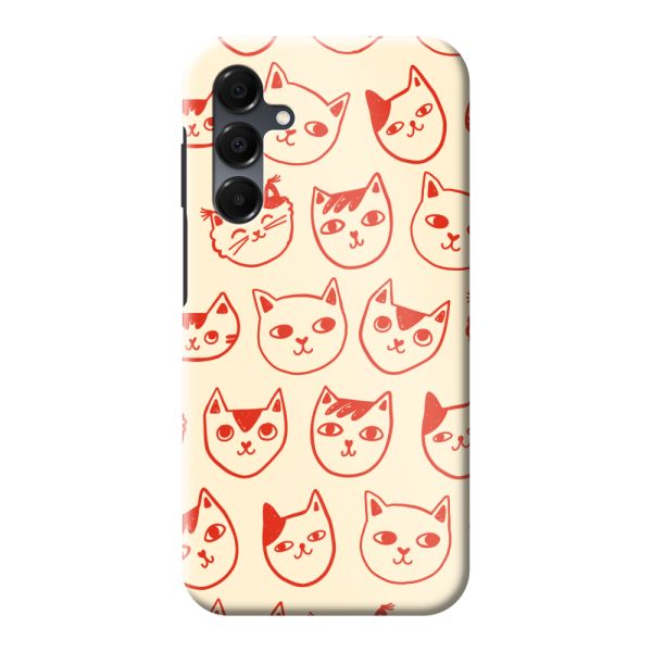 Coque Samsung Galaxy A16 ultra-résistante avec têtes de chat - Chats rouges sur fond crème