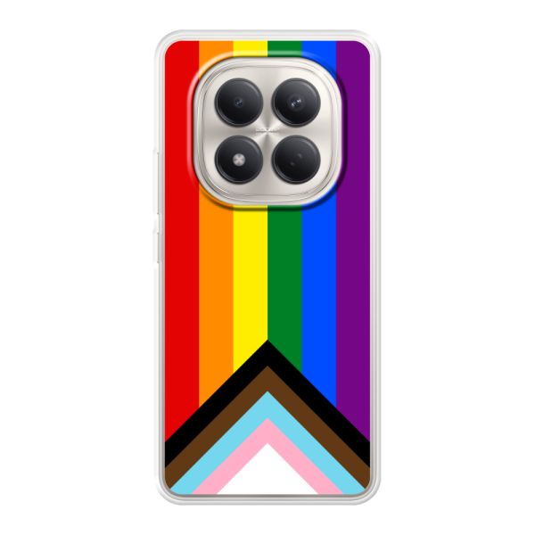 Coque Xiaomi Redmi Note 15 Pro 4G flexible transparente avec Drapeau arc-en-ciel - Drapeau Progress Pride
