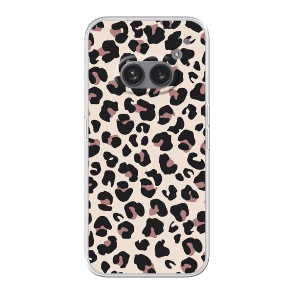Transparant flexibel Nothing Phone (2a) Plus hoesje met Panter Print - Beige Luipaardprint