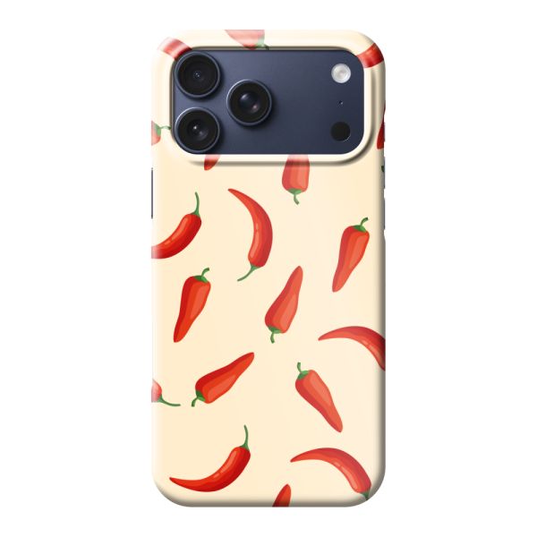 Coque hard case iPhone 17 Pro Max entièrement imprimée aux piments rouges – Motif Chili Pepper