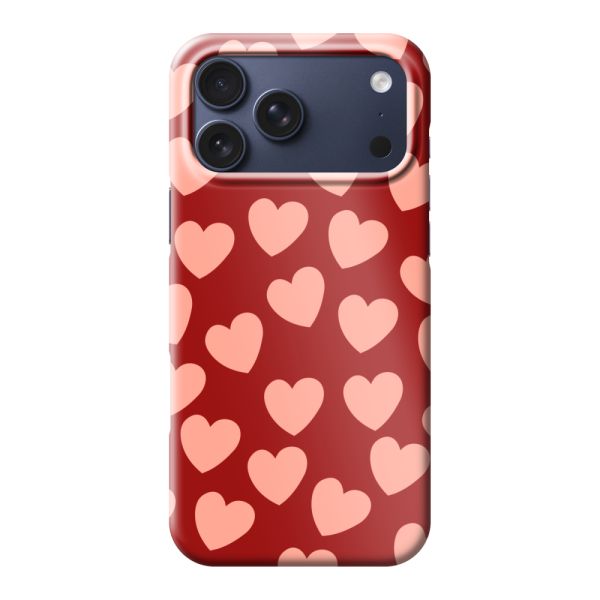 Coque hard case iPhone 17 Pro Max entièrement imprimée aux Petits Cœurs Légers