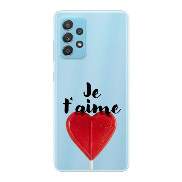 Transparant flexibel Samsung Galaxy A53 5G hoesje met Hartvormige Lolly - Je t'aime