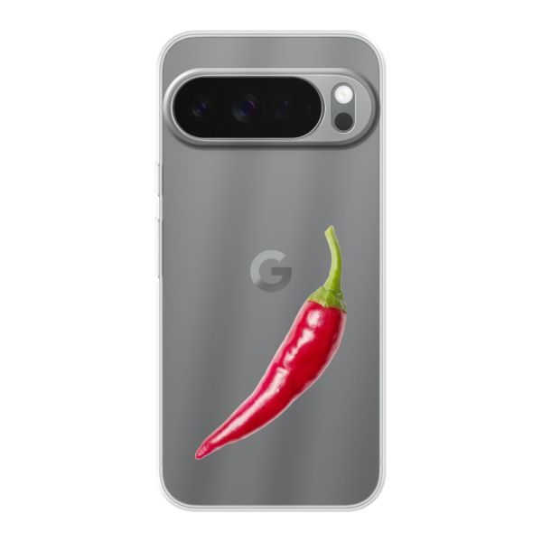 Transparant flexibel Google Pixel 10 Pro XL hoesje met Rode Peper - Pittig Design