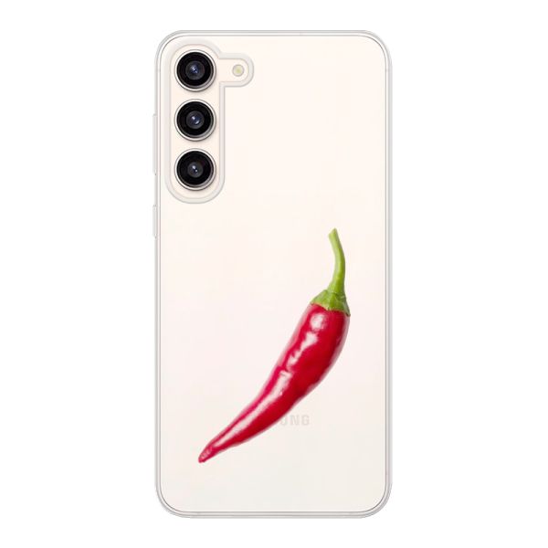 Transparente flexible Samsung Galaxy S23 Plus Hülle mit roter Chili - Scharfes Design