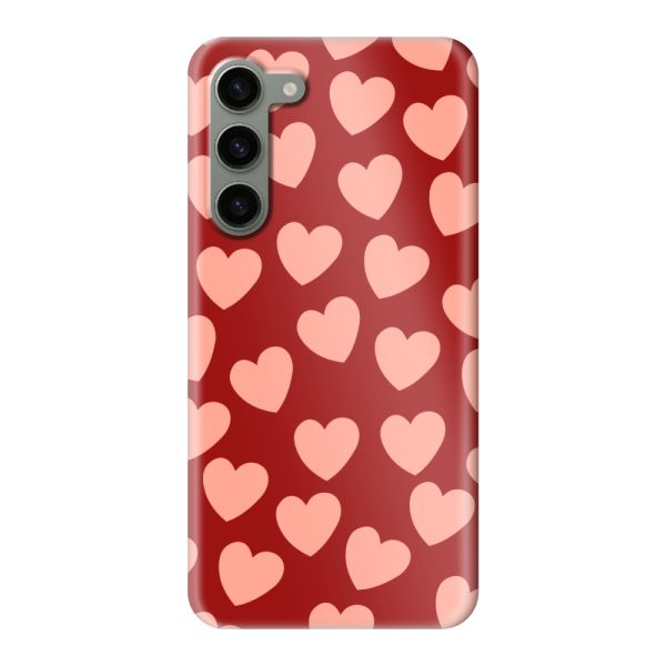 Volledig bedrukt Samsung Galaxy S23 Plus hard case hoesje met Lichte Hartjes