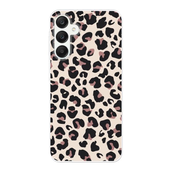 Transparant flexibel Samsung Galaxy A25 hoesje met Panter Print - Beige Luipaardprint
