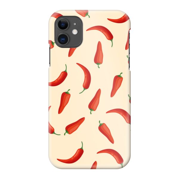 Coque hard case iPhone 11 entièrement imprimée aux piments rouges – Motif Chili Pepper
