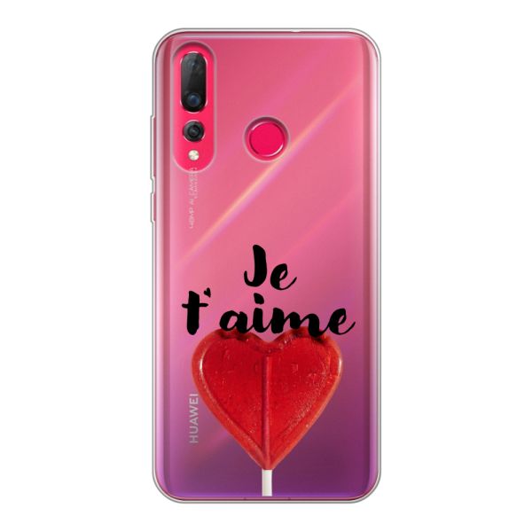 Transparant flexibel Huawei P30 Lite hoesje met Hartvormige Lolly - Je t'aime