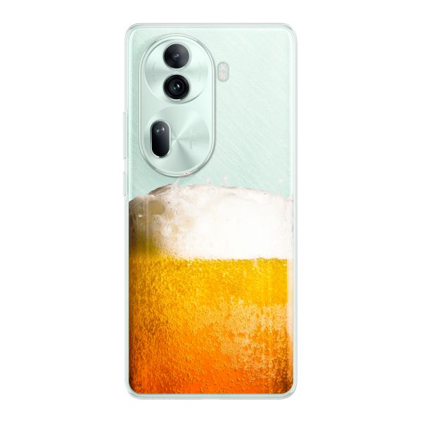 Transparant flexibel Oppo Reno 11 Pro hoesje met Vers Getapt Biertje - Bierprint