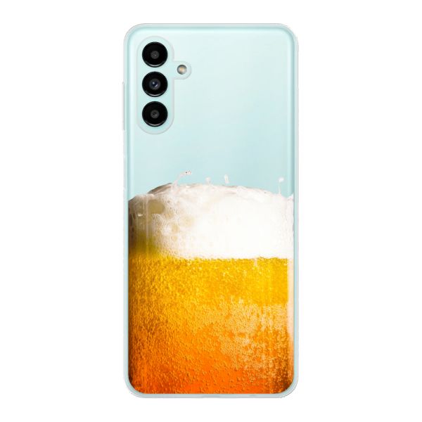 Transparant flexibel Samsung Galaxy A04s hoesje met Vers Getapt Biertje - Bierprint