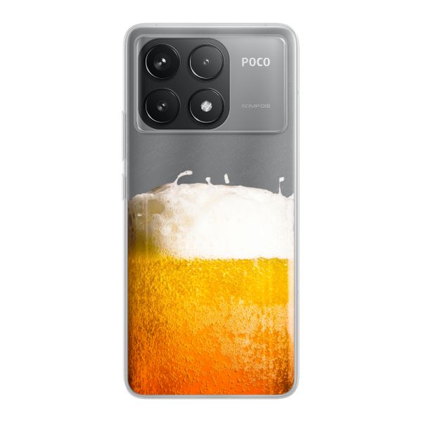 Transparant flexibel Xiaomi Redmi K70 hoesje met Vers Getapt Biertje - Bierprint
