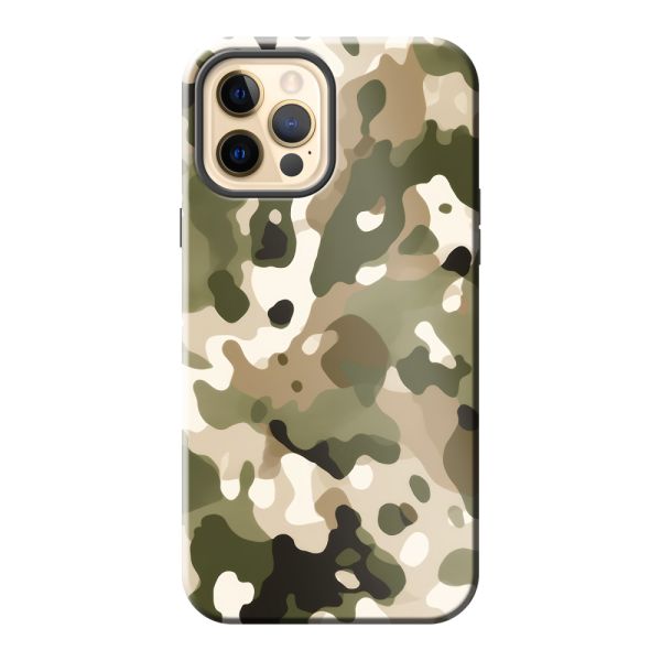 Coque iPhone 12 ultra-résistante avec imprimé camouflage - Motif militaire