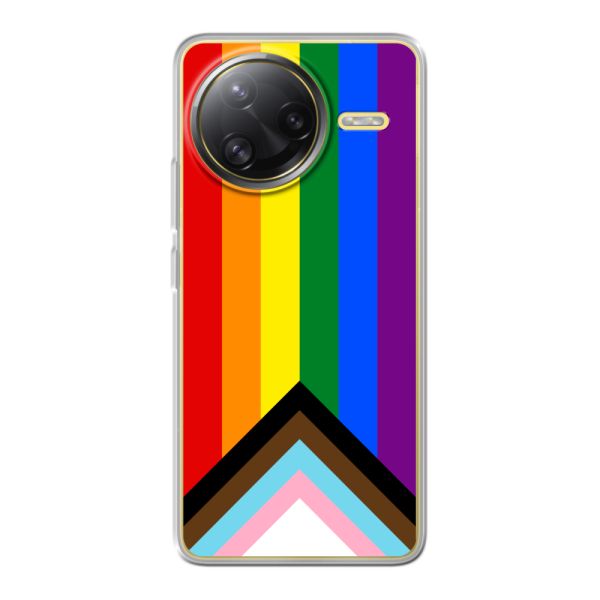 Flexibel Xiaomi Poco F7 Ultra hoesje met Regenboog Vlag - Progress Pride Vlag
