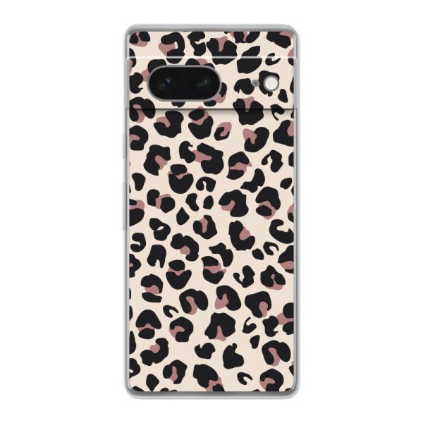 Transparant flexibel Google Pixel 7 hoesje met Panter Print - Beige Luipaardprint