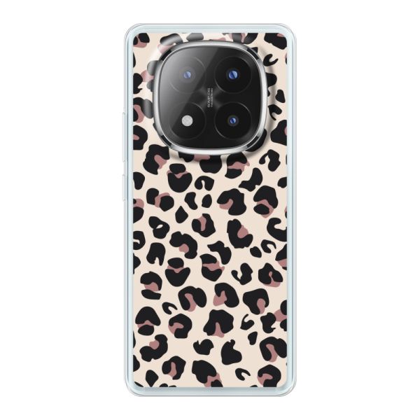 Coque Xiaomi Redmi Note 14 Pro+ flexible transparente avec imprimé panthère – léopard beige