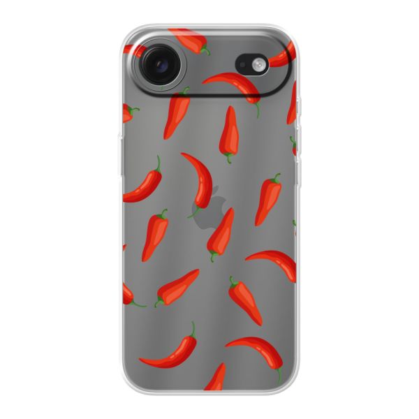 Transparant flexibel iPhone Air hoesje met Rode Pepers - Transparant Chili Pepper Patroon