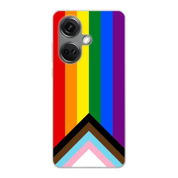 Flexibel OnePlus Nord CE 3 (5G) hoesje met Regenboog Vlag - Progress Pride Vlag