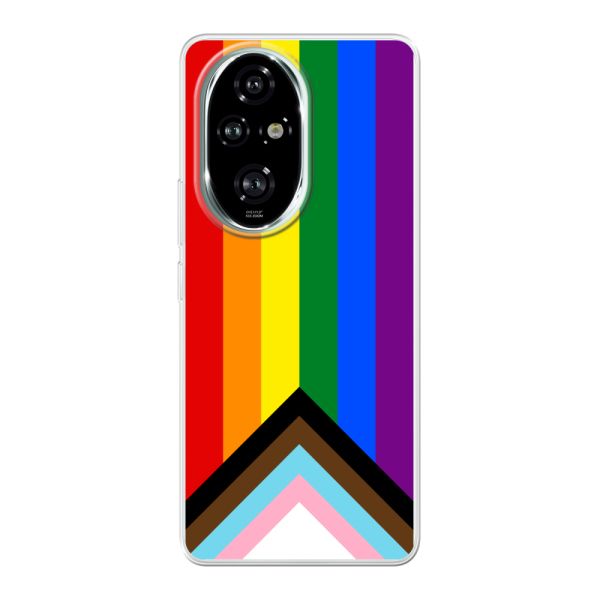Flexibel Honor 200 Pro hoesje met Regenboog Vlag - Progress Pride Vlag